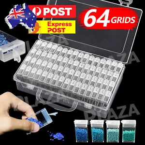 New 64 Grid Diamond Painting Storage Box Art Nail Bead Accessories Case Kit - Picture 1 of 10