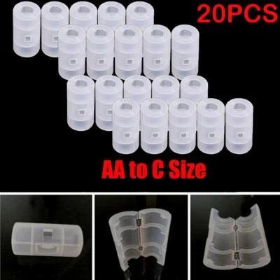 20pc Box Batteries Adapter Switcher Adaptor Case  Battery Converter AA to C Size - Image 1 of 4