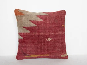 Almohada 16x16, almohada antigua, almohada Kilim, almohada desechable, almohada para el hogar, fundas de cojín - Imagen 1 de 5