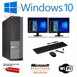 Gaming PC Bundle Intel Core i7 8GB 1TB GT710 DUAL SCREEN Windows 10 ULTRA FAST - Picture 1 of 5