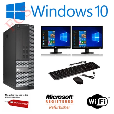 Gaming PC Bundle Intel Core i7 8GB 1TB GT710 DUAL SCREEN Windows 10 ULTRA FAST  - Image 1 of 4