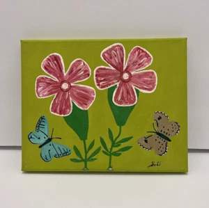 Guardería para bebés, habitaciones para niñas niños, jardín, hogar hecho a mano mariposa arte floral pared - Imagen 1 de 4