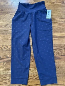 Old Navy Active High Waist Sweatpants Jogger Below Knee Size Small S Blue Stars - Picture 1 of 3