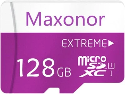MAXONOR  128GB Micro SD SDXC Memory Card High Speed Class 10 with Micro SD Adapt - Image 1 of 4