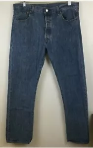 Levis 501 Button Fly Straight Leg Medium Wash Denim Herren Größe 36 x 32 Blau Jeans - Bild 1 von 11