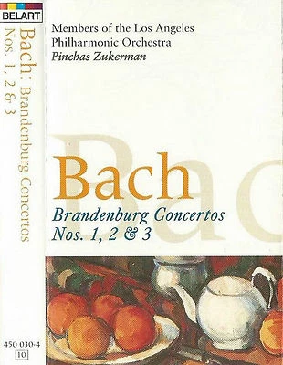 PINCHAS ZUKERMAN LOS ANGELES P O BACH BRANDENBURG CONCERTOS 1-3 CASSETTE ALBUM - Image 1 of 4