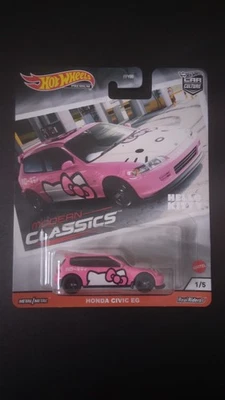Hot Wheels 2020 Premium Modern Classics Honda Civic EG Hello Kitty Car Culture Foto 1 de 4