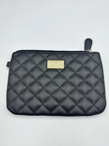 Luv Betsey by Betsey Johnson schwarz gesteppt Kalbsleder Handtasche Beutel Tasche | ~ 8” x 5” - Bild 1 von 5