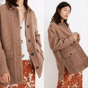 Madewell Belrose Wool Shirt Jacket Faded Birch Womens Small - Picture 1 of 8