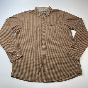 ExOfficio Shirt Mens XL Brown Plaid Long Sleeve Vented Pockets Outdoor Fishing - Picture 1 of 10