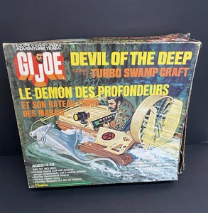 70'S GI JOE ADVENTURE TEAM DEVIL OF THE DEEP TURBO SWAMP CRAFT WITH BOX - Picture 1 of 24