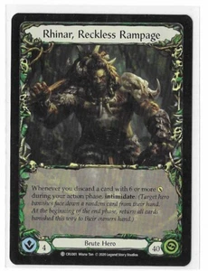 Flesh And Blood Crucible Of War 1st Ed Rhinar Reckless Rampage CRU001 NON Foil - Picture 1 of 2