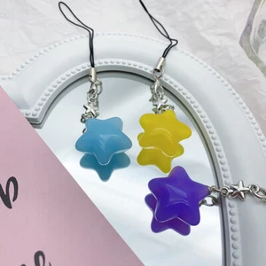 Y2K Candy Color Star Mobile Phone Lanyard Cute Simple Pentagram Phone Chain - Photo 1 sur 18