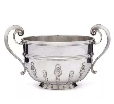 Antique Silver Bowl Holland Aldwinckle & Slater London 1901 Edward VII Vase Rare Cover