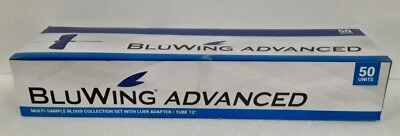 BluWing 23g Safety Blood Coll. Set w/Luer Adapter 50/BX Ref No MER2023 Long Exp.