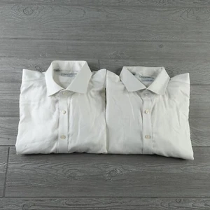 Juego de 2 camisas de algodón Twillory sin hierro seguras para hombre 18 36/37 blancas ajuste tradicional - Imagen 1 de 12