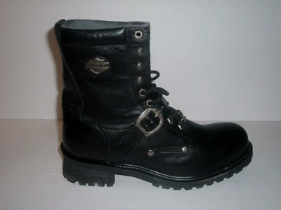 Harley Davidson Motorcycles Combat Buckle Leather Boots Sz 10.5  Steel Toe - Image 1 of 4