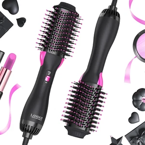 4-in-1 Hair Dryer Brush - Drying Straightening Curling Volumizing Hot Air Brush - Picture 1 of 9