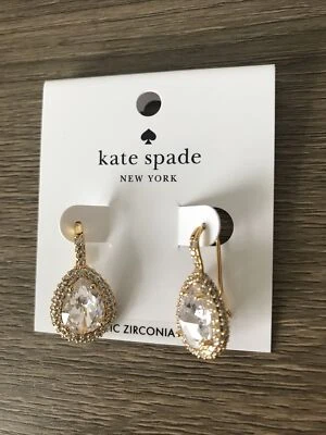 Pendientes colgantes perforados Kate Spade joyas formas lágrima elegantes nuevos con etiquetas Foto 1 de 4