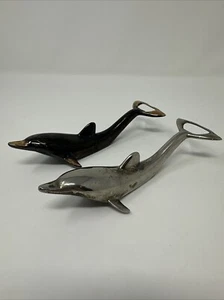 2er Set Vintage versilbert Delphin Flaschenöffner Verschluss und Dreh 6,5" Vintage - Bild 1 von 4