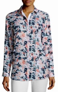 Lafayette 148 NY Sabira Bloom Linen Blouse XS(P) NWT $348 - Picture 1 of 3