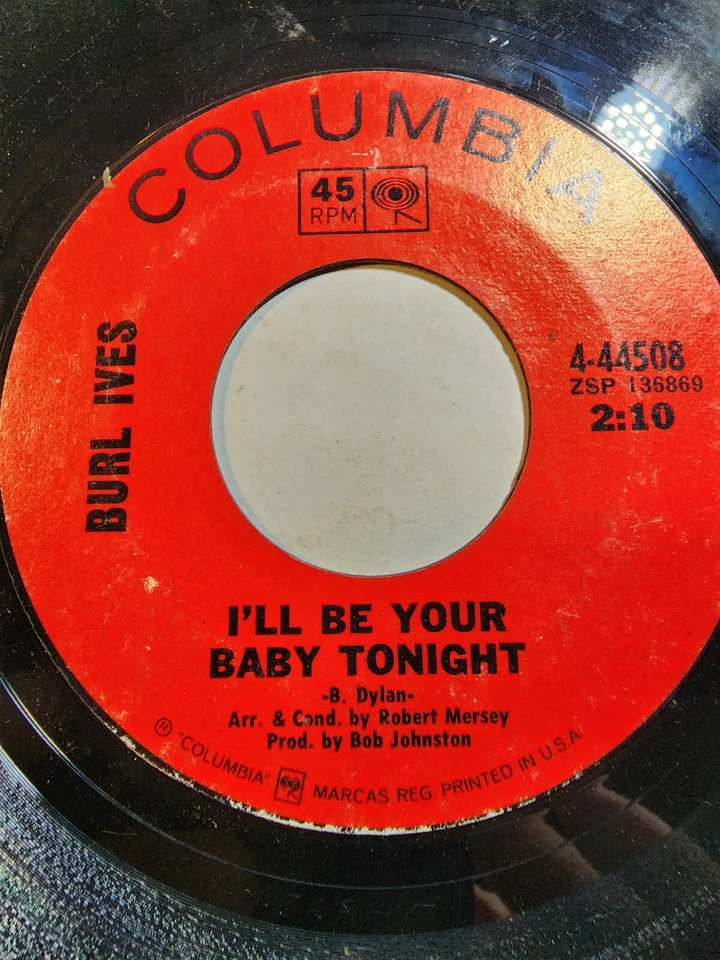 Burl Ives :Maria if I could/I’ll be your baby tonight - Columbia VG F242 - Image 1 of 1