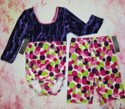Leotard Shorts Set New Child Size 10 LC Lot 3/4 Long Sleeve Gymnastics Dance CL - Image 1 of 3