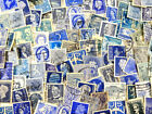 Pack de 50 timbres-poste bleus annulés US et étrangers papier artisanat journaux poubelle