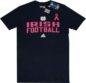 adidas Notre Dame Fighting Irish Pink Cancer Awareness Mens Navy Shirt Clearance - Picture 1 of 1