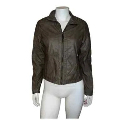 Jou Jou Juniors Faux-Leather Jacket Portobello Gray Medium New - Image 1 of 4