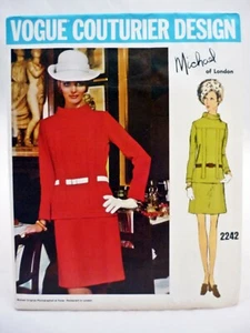 Vtg Uncut Vogue Couturier Design Pattern 2242 Michael of London 2 Pc Dress Sz 14 - Picture 1 of 5