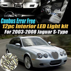 12Pc Error Free Car Interior LED White Light Bulb Kit for 2003-08 Jaguar S-Type - Picture 1 of 9
