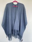 Echo open front poncho cape wrap one size Turkish Blue Soft NWT