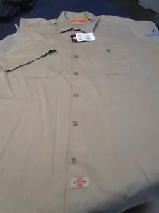 NWT DICKIES L3536 MENS WORK SHIRT SHORT SLEEVE KHAKI XL - Picture 1 of 2