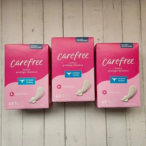 3× Carefree Thong Liners With Wings, 49 Liners Per Box Total 147 Liners - Picture 1 of 2