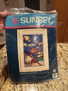 SUNSET Needle Point Kit “Underwater Beauties” Fish & Sea Creatures Vivid Colors - Picture 1 of 4