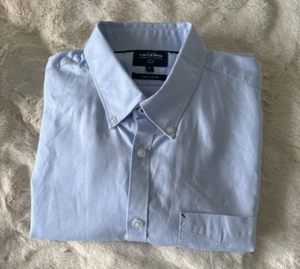 Light Blue T-M-LEWIN London Slim Fit Button down Collar Casual Shirt Long Sleev - Picture 1 of 11