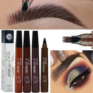 4 Gabel Augenbrauen Stift Bei Tönung Augen 3D Augenbraue Tattoo Liquid Tinte *〒 - Bild 1 von 8
