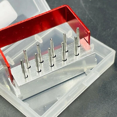 Fresas de corte de metal corona de acero de tungsteno dental de alta velocidad 10 piezas FG-1957 W soporte Foto 1 de 4