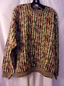 Mens Jhane Barnes Geometric OP Art Sweater S Vintage Multicolored Lovely - Picture 1 of 5