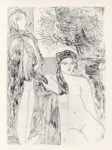 Pablo Picasso, Woman with Veil Seated Model, and Head of Rembrand, Vollard Suite - Picture 1 of 1