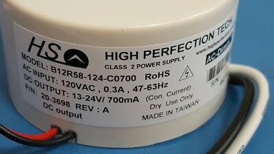 Controlador LED HS, fuente de alimentación AC-DC 15W, B12R58-124-C0700, salida 13-24V, 700mA Foto 1 de 4