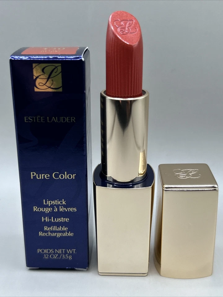 Estee Lauder Pure Color Lipstick Hi-Lustre 130 Slow Burn .12oz Refillable NEW - Image 1 of 4