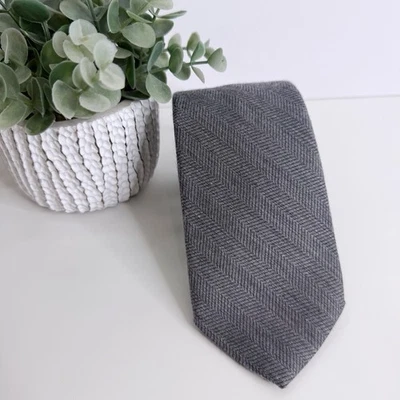 "Corbata Brooks Brothers 346 gris mezcla seda lana 3 1/8"" x 59"" nueva sin etiquetas" Foto 1 de 4