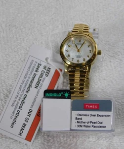 Timex Women's 25mm Elevated Stainless Steel Wristwatch Gold NEW T 2M827 WF - Picture 1 of 5