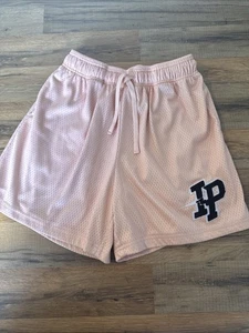 Inaka Power Men’s Mesh Shorts L 5” Inseam Embroidered Accent Lined Pockets Peach - Picture 1 of 9