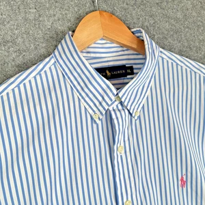 Ralph Lauren Hemd Herren XL Blau Gestreift Langarm Regular Fit Preppy Pony - Bild 1 von 14