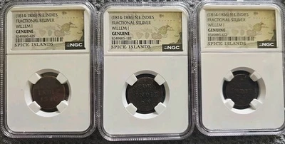 **3** (1814 - 1836) N. E Indies Fractional Stuiver Willem 1 NGC Genuine - Image 1 of 2
