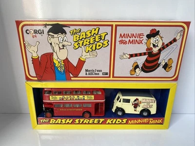 Corgi Comic Classics Diecast Morris J Van AEC Bus Boxed Minnie Minx Bash Street - Image 1 of 4