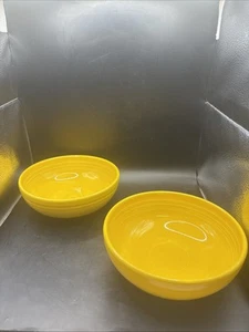 Two RARE Vintage Fiesta HLC Sunflower (Intro 2001) 7.5” Heavy Bistro Bowls - Picture 1 of 10